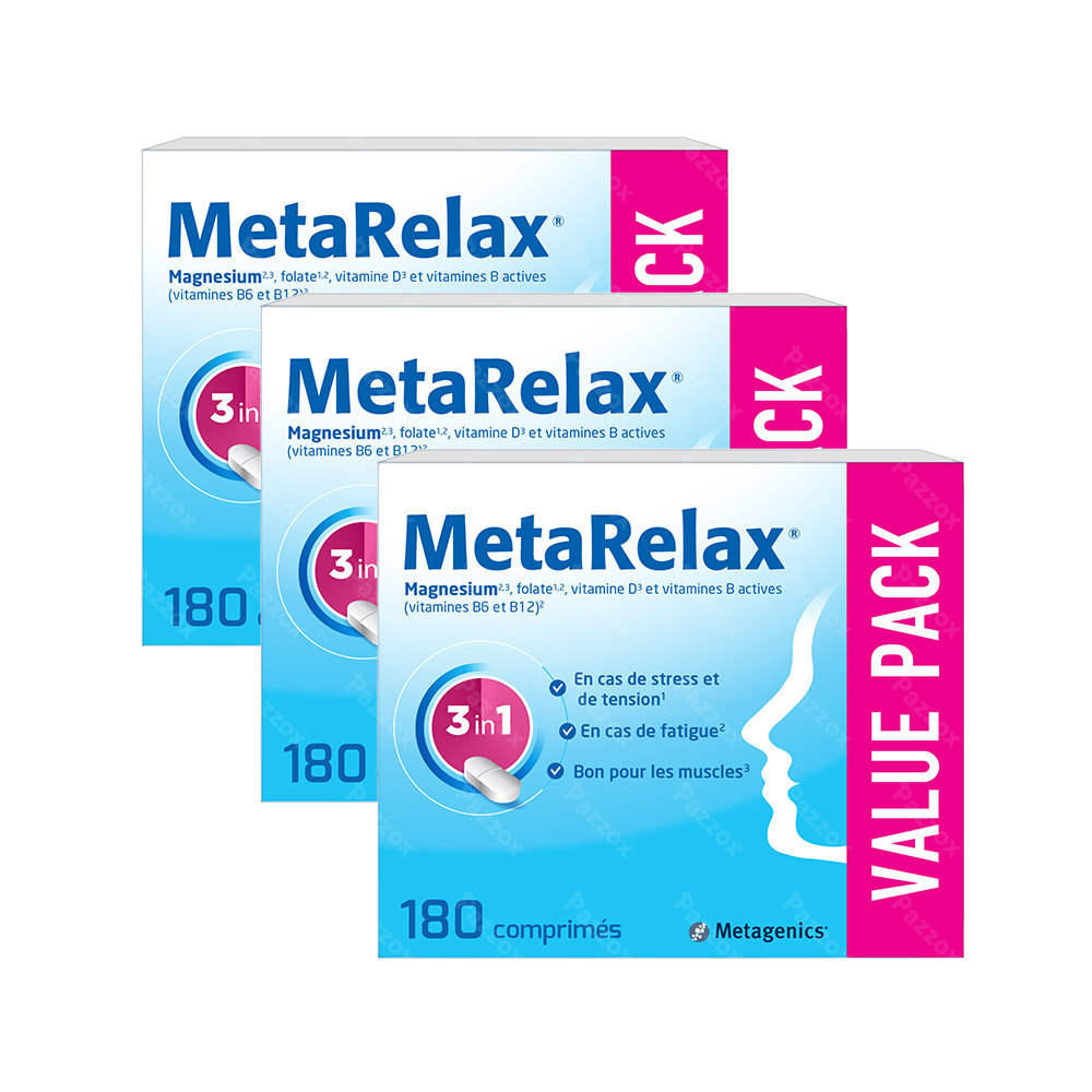 Metagenics MetaRelax 3 x 180 Comprimés Paquet Promo