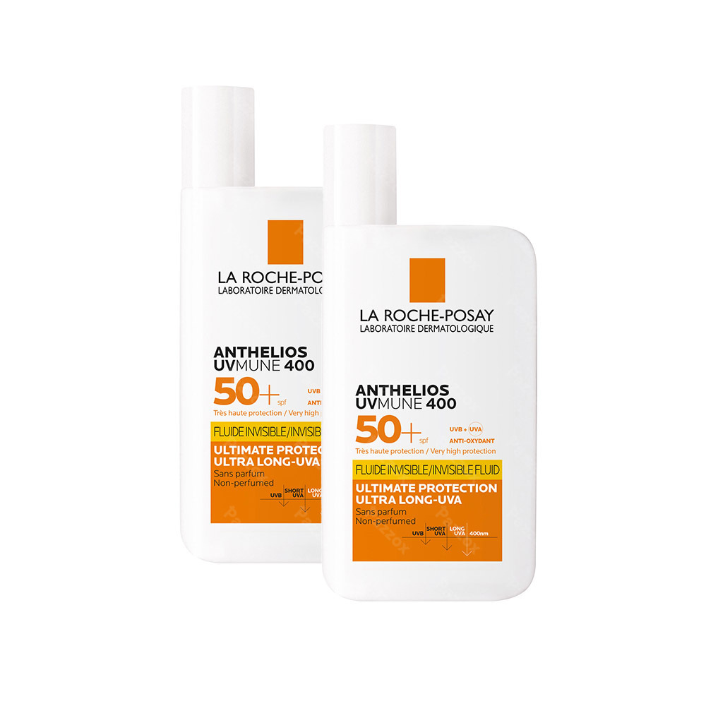 La Roche-Posay Anthelios Uvmune400 Fluide Invisible Sans Parfum SPF50 2 x 50ml Paquet Promo