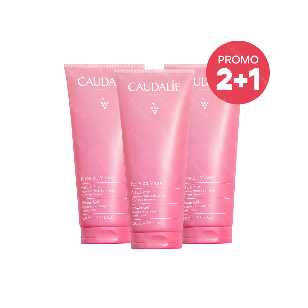 Caudalie Gel Douche Rose De Vigne 200ml 2+1 Gratuit